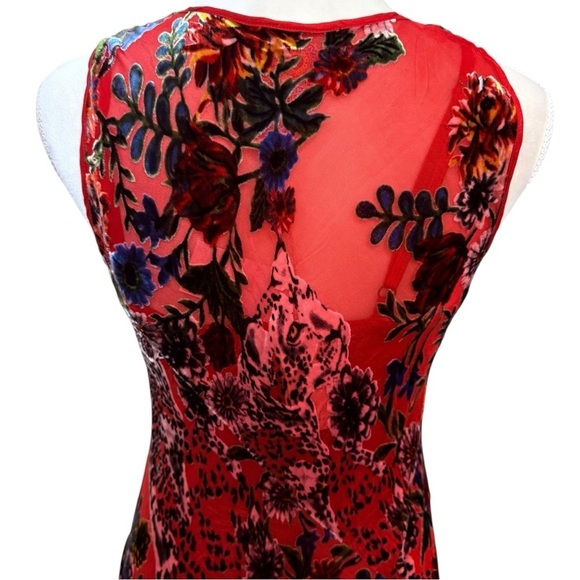 Johnny Was Bias Dress Bobcat Forest Silk Blend Red Floral Maxi SZ XS $575 NWT - Picture 13 of 16